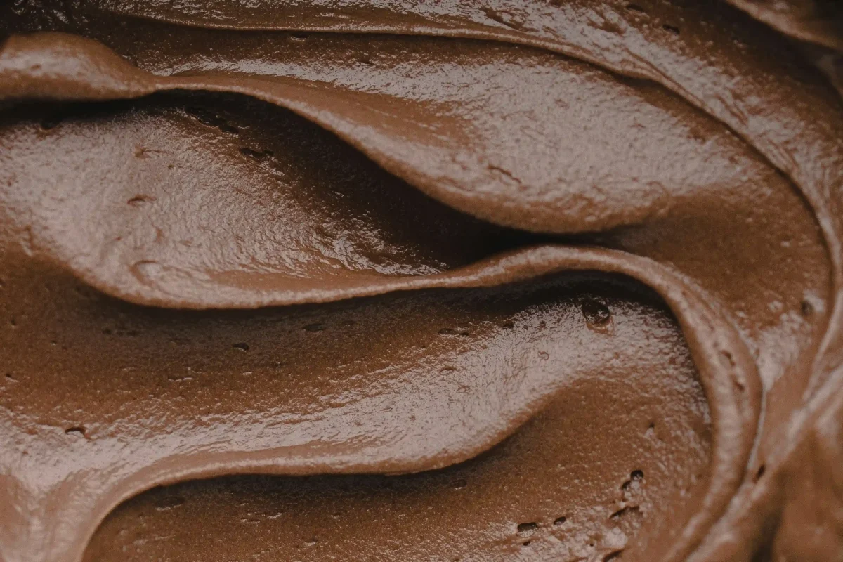 Close shot of some chocolate buttercream