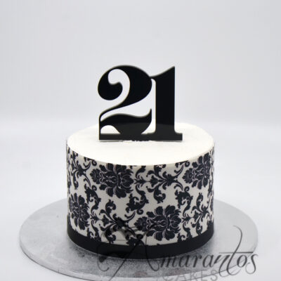 Small 21st Cake - AA03 - Amarantos Cakes