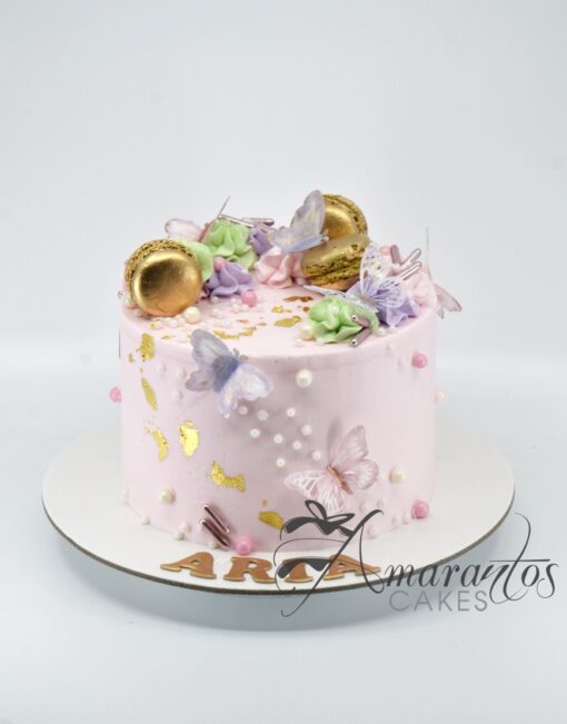 Small Pink Birthday Cake - AA39 - Amarantos Cakes