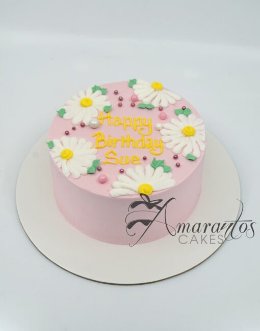 Small floral Birthday cake - AA49 - Amarantos Cakes