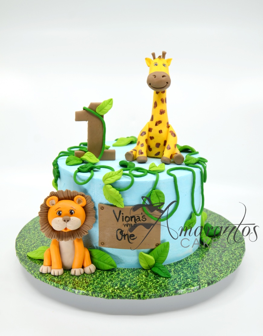 Jungle Themed Birthday Cake - Opulence Bakery