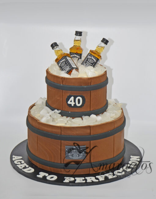 Two tier Jack Daniels Cake - AC138