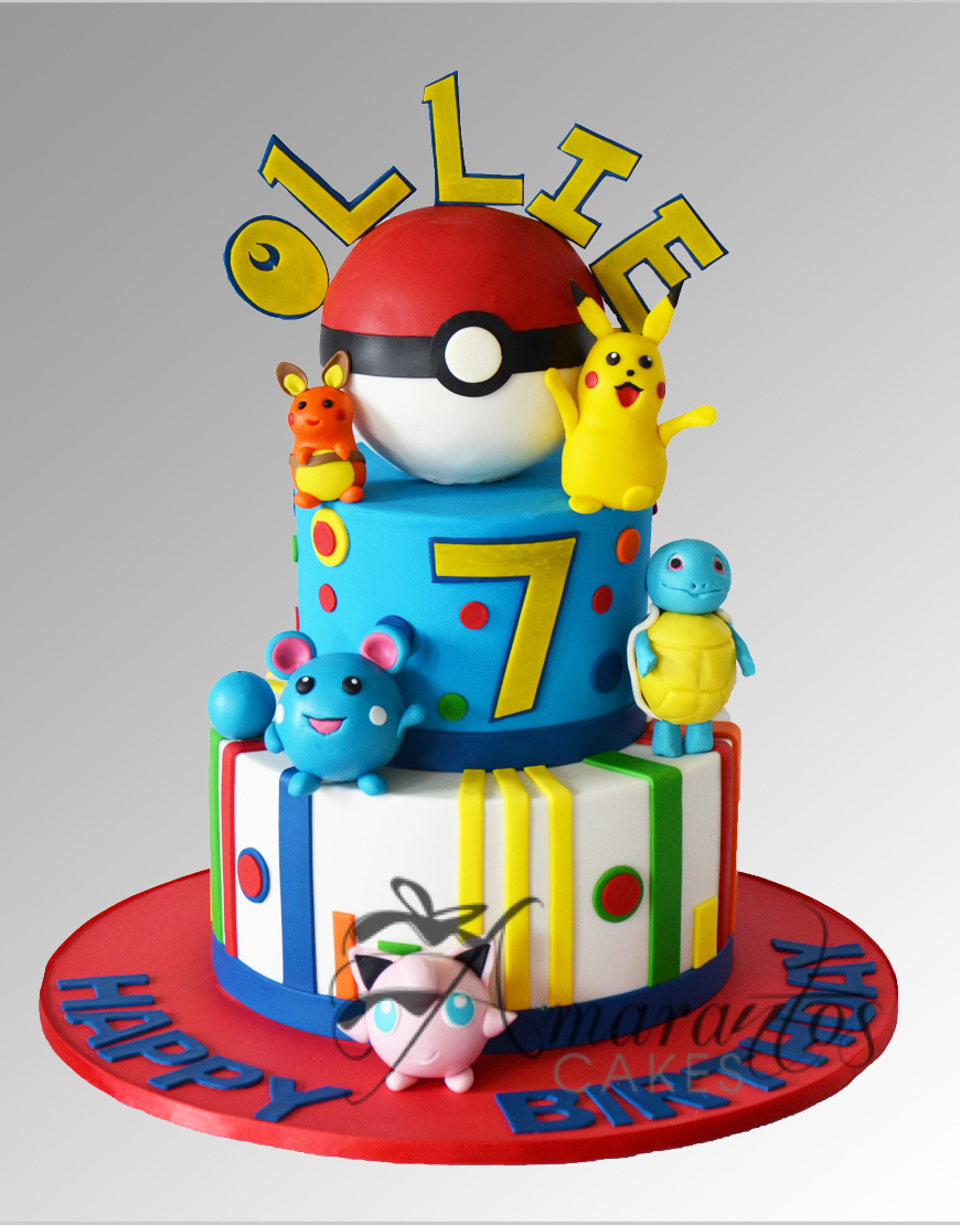 Pikachu Pokemon Birthday Cake Topper Personalized - 3D Wade Creations