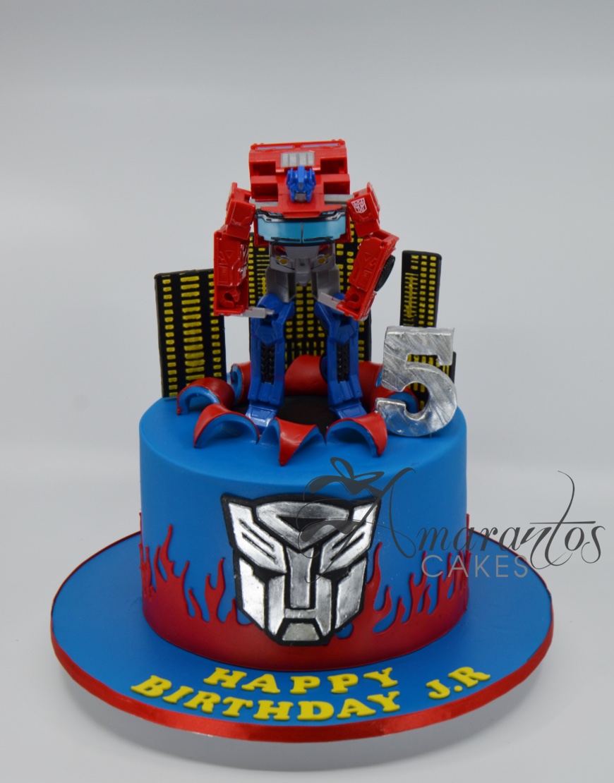Transformers Red Logo Edible Cake Topper Image ABPID11193 – A Birthday Place