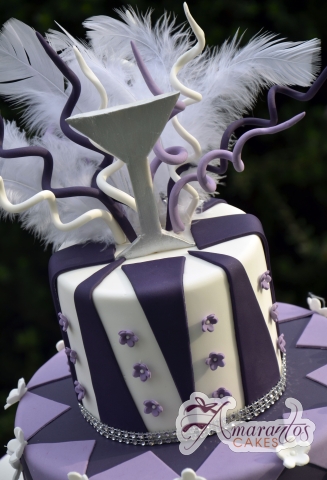 Two tier Cake feathers - AC276 - Amarantos Birthday Cakes Melbourne