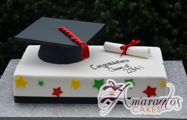 Base Cake with Graduation Cap & Scroll - AC297 - Amarantos Celebration Cakes Melbourne