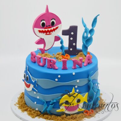 Single tier baby shark cake - AC337 - Amarantos Cakes
