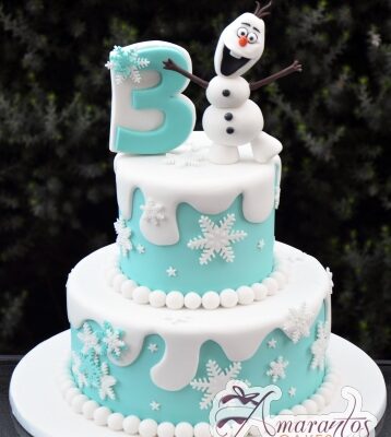 Snowman Birthday Cake - Amarantos Birthday Cakes Melbourne