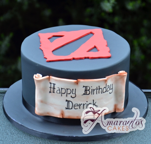 Dota Logo Themed Cake - Amarantos Designer Cakes Melbourne