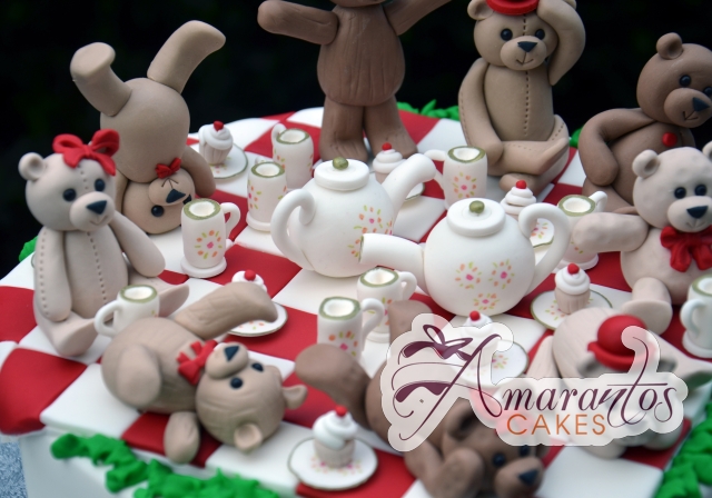 Teddy Bear Tea Party Cake - Amarantos Birthday Cakes Melbourne