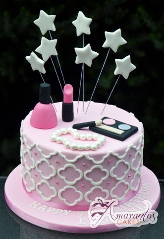 Make up Birthday Cake with Stars - Amarantos Birthday Cakes Melbourne