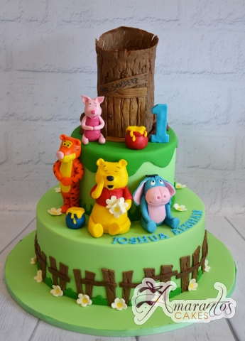 Two Tier With Pooh Bear Cake - Amarantos Cakes Melbourne