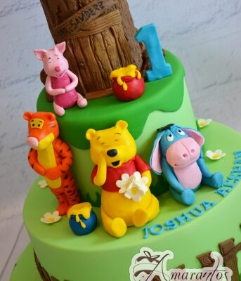 Two Tier With Pooh Bear Cake - Amarantos Designer Cakes Melbourne