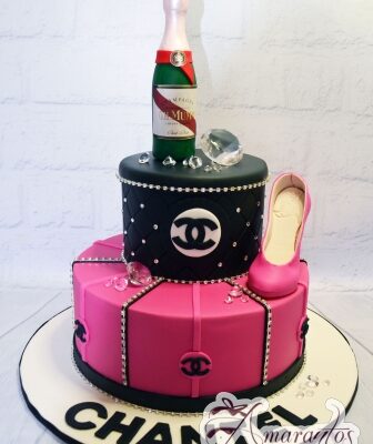 Chanel Designer Two Tier Cake - Amarantos Cakes Melbourne