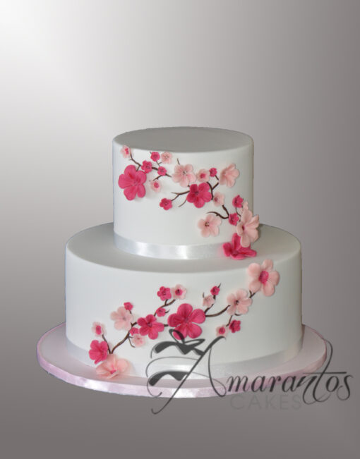 AC543 Two tier cherry blossom Cake