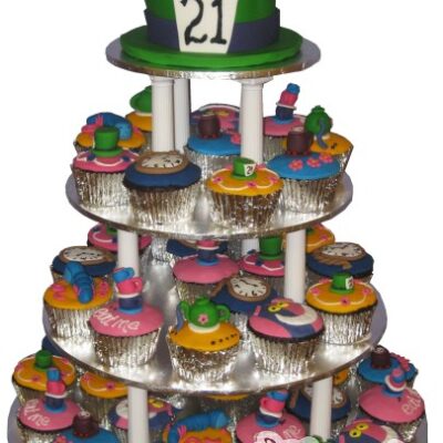 Mad Hatter Cupcake Tower - Amarantos Designer Cakes Melbourne