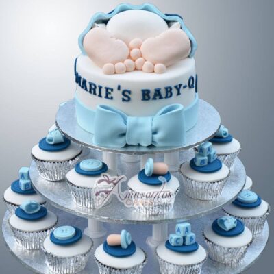 Cup Cake Tower - CT36 - Amarantos Cup Cakes Tower Melbourne - Baby Shower