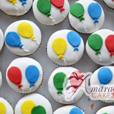 Birthday Baloon Cupcakes - Amarantos Designer Cakes Melbourne