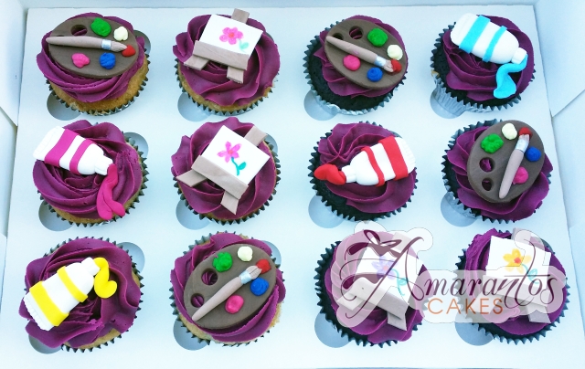 Artist theme cupcakes - Amarantos Designer Cakes Melbourne