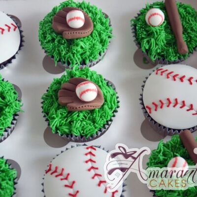 Baseball Cup Cakes - Amarantos Designer Cakes Melbourne