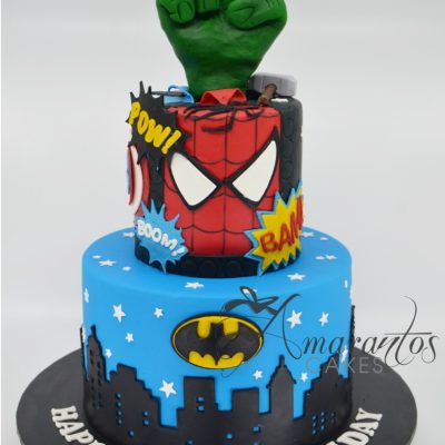 Marvel DC superhero cake - NC159 - Amarantos Cakes