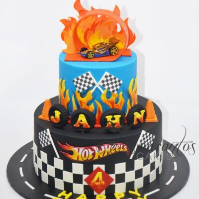 Two tier Hot Wheels Cake - NC162 - Amarantos Cakes
