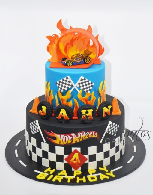 Two tier Hot Wheels Cake - NC162 - Amarantos Cakes