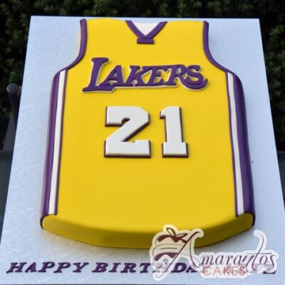 Lakers Basketball Jersey Cake - Amarantos Designer Cakes Melbourne