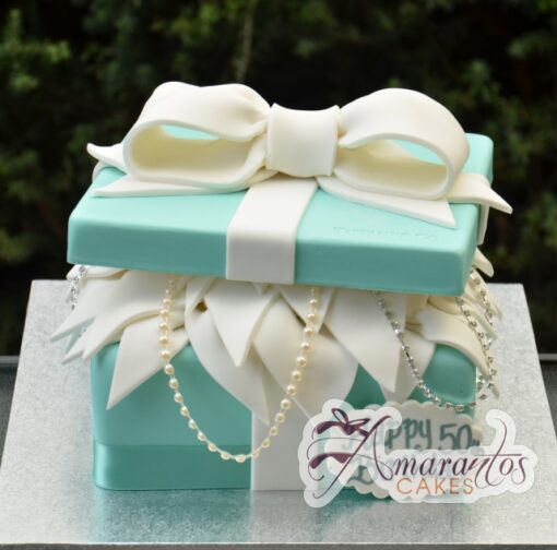 Tiffany Jewellery Box Cake - Amarantos Designer Cakes Melbourne