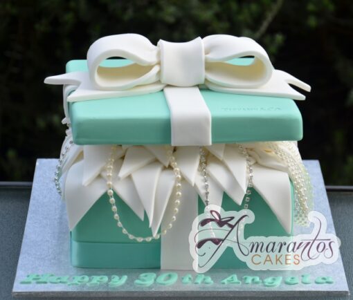 Tiffany Box birthday cake - Amarantos Designer Cakes Melbourne
