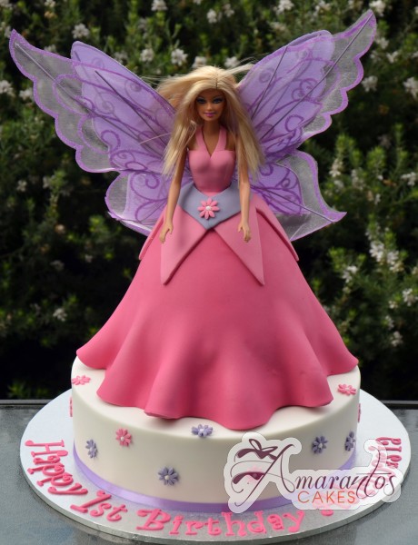 Fairy Barbie on base cake-NC278
