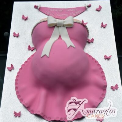 Baby Shower Mummy Pregnant Cake - Amarantos Cakes Melbourne