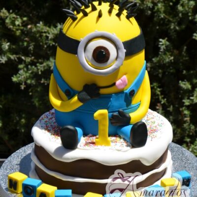 3D Minion on Base cake - NC371 - Birthday Cakes Melbourne