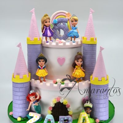 NC447 Two tier princess castle cake