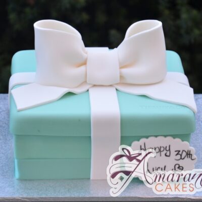 Tiffany Box 3D Cake - Amarantos Cakes Melbourne
