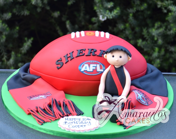 AFL 3D Cake Essendon - Amarantos Cakes Melbourne
