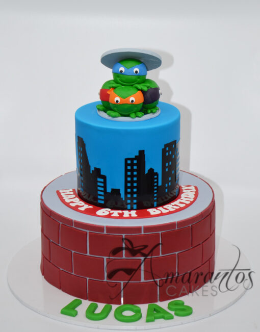Two Tier Cake With TMNT - Amarantos Designer Cakes Melbourne