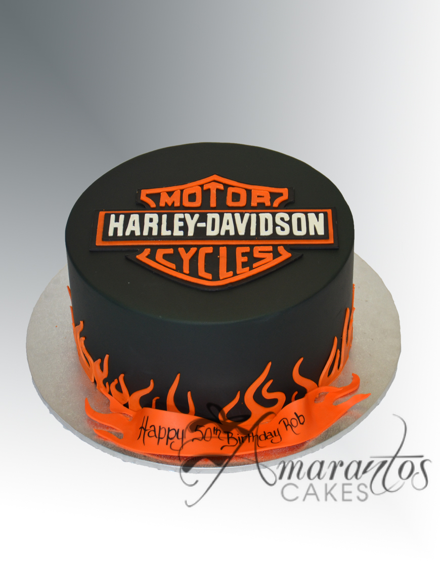 Harley Davidson Logo Cake - NC640 - Novelty Cakes Melbourne - Amarantos