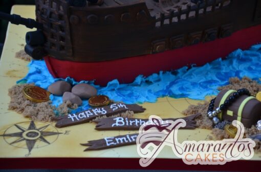 Pirate Ship Designed Cake - Amarantos Designer Cakes Melbourne