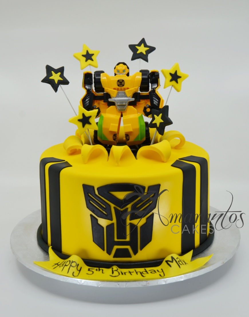 Transformer /Bumblebee Themed Cake / Kid's Birthday Cake / Cartoon Cake  Decorating/Semi-Fondant Cake - YouTube