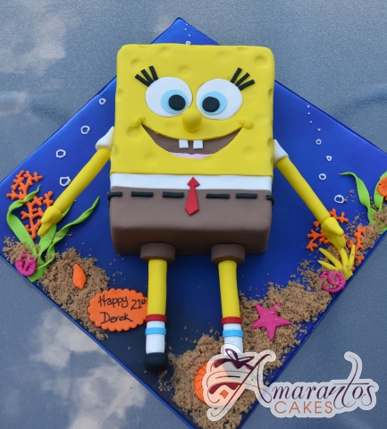 2D Sponge Bob Cake - NC669 - Amarantos Cakes Melbourne