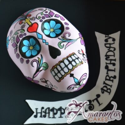 2D Mexican Skull - Amarantos Designer Cakes Melbourne