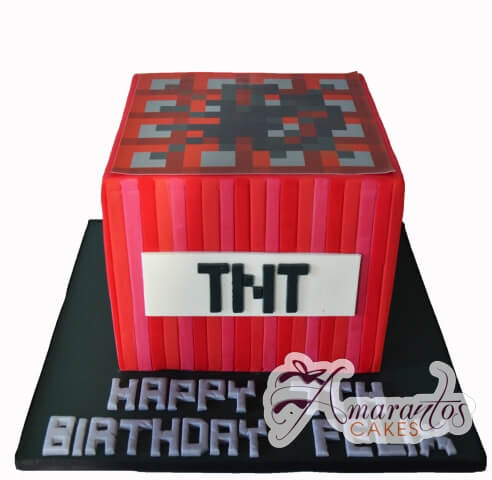 Minecraft TNT Cake - NC701 Amarantos Designer Cakes Melbourne