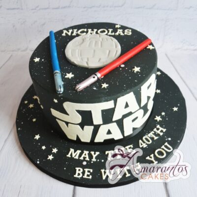 Star Wars With Logo Cake - Amarantos Designer Cakes Melbourne