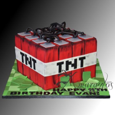 Minecraft TNT Cube Cake - NC860 - Amarantos Cakes