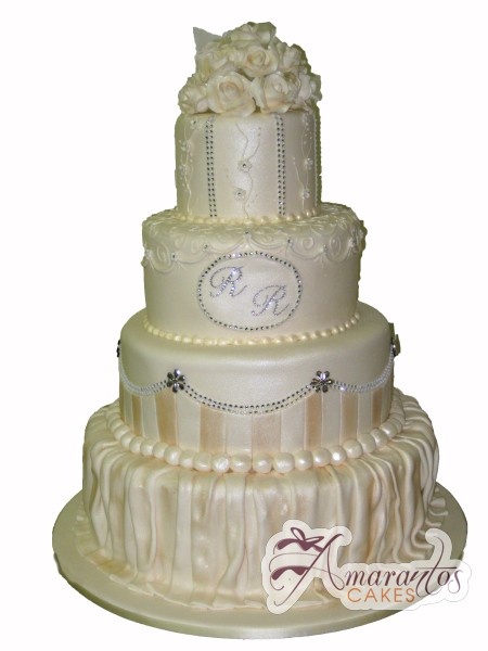 Four tier wedding - WC14 - Amarantos Wedding Cakes Melbourne