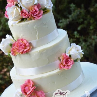 Three Tier flowers wedding cake - Amarantos Designer Cakes Melbourne