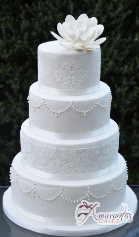 Four Tier Round Cake - WC231 - Amarantos Wedding Cakes Melbourne