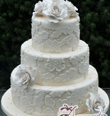 Three Tier Wedding Cake - Amarantos Custom Made Cakes Melbourne