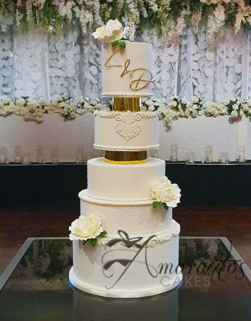 Seven tier Wedding Cake with Initials - WC47